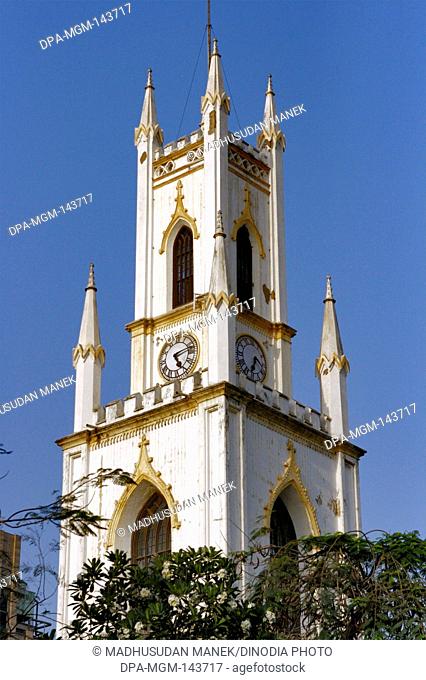 ST Thomas cathedral clock tower ; Bombay now Mumbai ; Maharashtra ; India