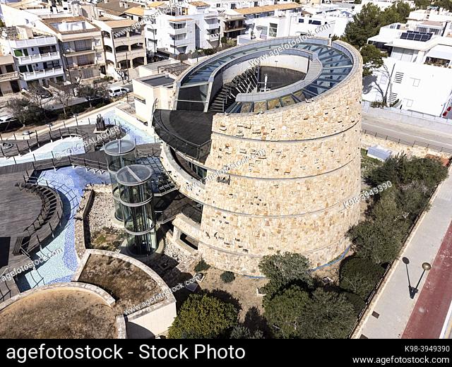 Cabrera Interpretation Center, Building View and Swimming Pools, Colònia de Sant Jordi, Ses Salines, Mallorca, Balearic Islands, Spain