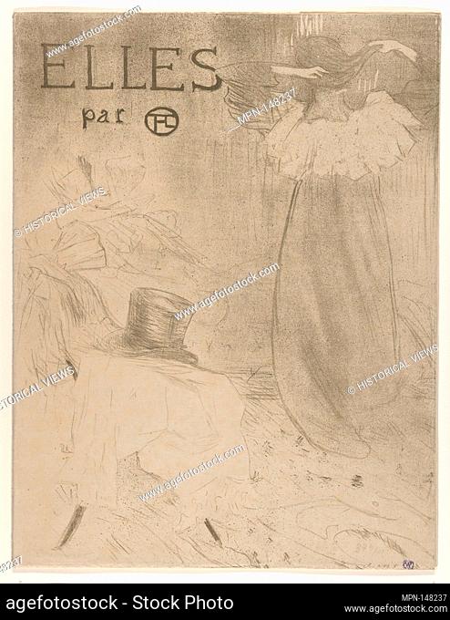 Elles (portfolio cover). Series/Portfolio: Elles, 1896; Artist: Henri de Toulouse-Lautrec (French, Albi 1864-1901 Saint-André-du-Bois); Publisher: Gustave...