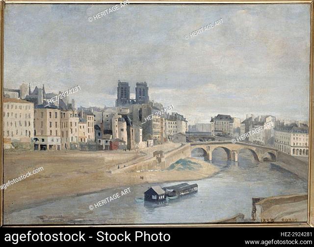 Quai des Orfevres and the Pont Saint Michel, 1833. Creator: Unknown