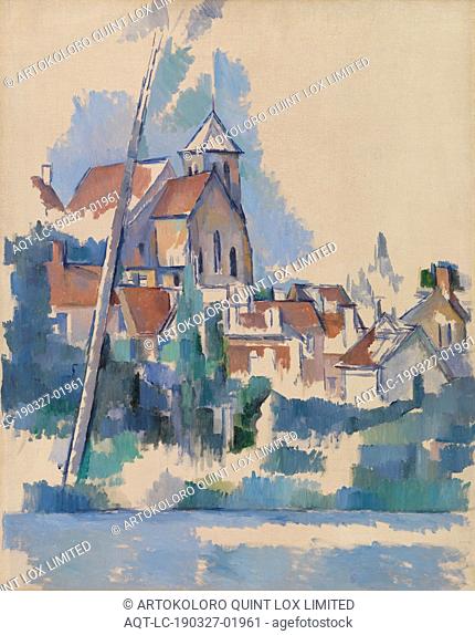 Paul Cézanne: Church at Montigny-sur-Loing (L'Église de Montigny-sur-Loing), Paul Cézanne, 1898, Oil on canvas, Cézanne depicts a view of Montigny-sur-Loing