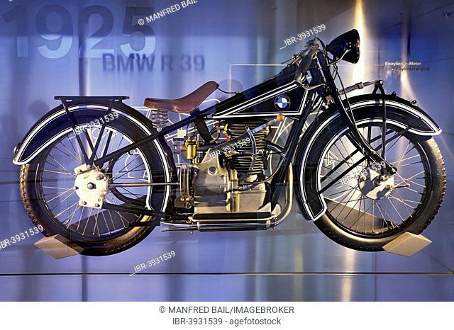 BMW R 39, 1925-1927, first single-cylinder motorcycle by BMW, BMW Museum, Munich, Upper Bavaria, Bavaria, Germany