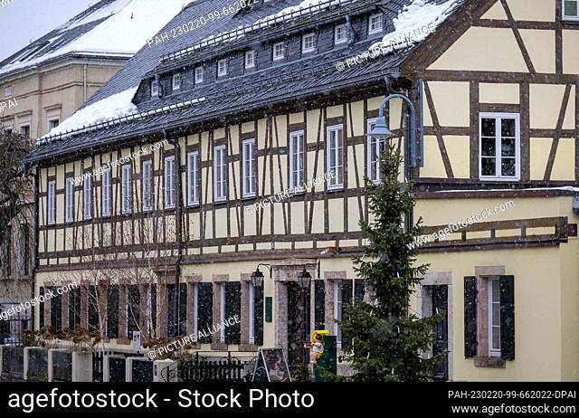PRODUCTION - 31 January 2023, Saxony, Grünhainichen: View of the historic headquarters of the Wendt&Kühn arts and crafts company in Grünhainichen