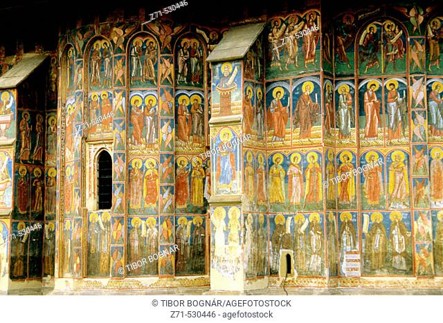 Wall painting. Moldovita Monastery. Bucovina. Romania