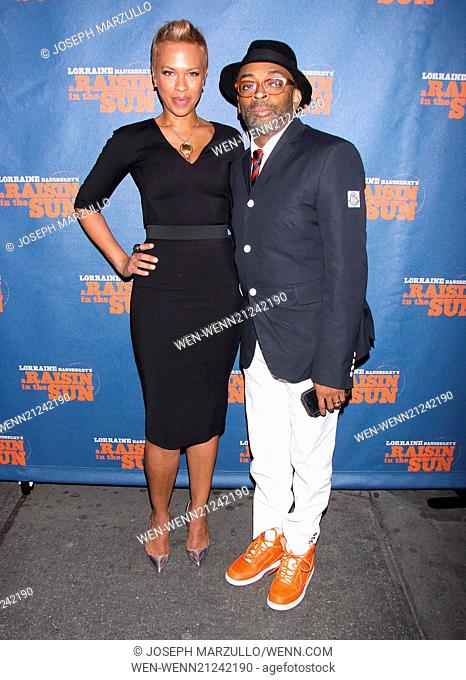 Opening night of A Raisin in the Sun at the Ethel Barrymore Theatre - Arrivals. Featuring: Tonya Lee, Spike Lee Where: New York, New York