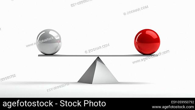 Conceptual image of perfect balance between two issues