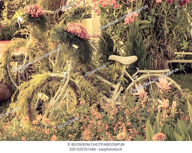 Vintage bicycle garden decoration