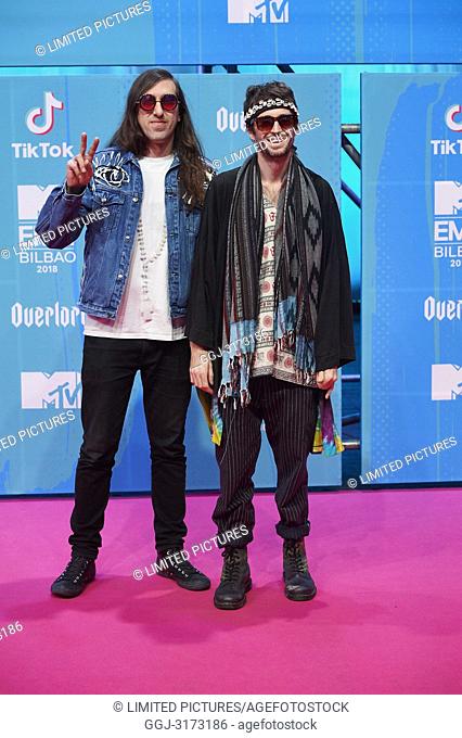 Crystal Fighters attends the 25th MTV EMAs 2018 held at Bilbao Exhibition Centre 'BEC' on November 4, 2018 in Madrid, Spain