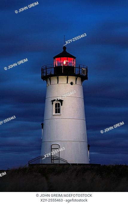 Edgartown Lighthouse at night, Martha's Vineyard, Massachusetts, USA