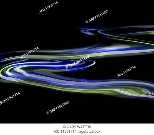 Abstract flowing light trails