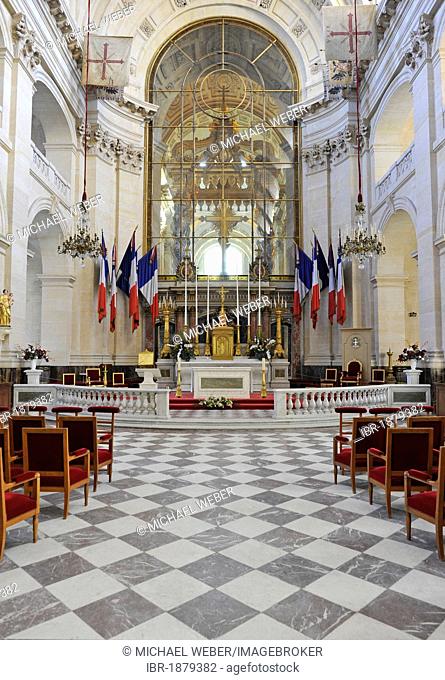 Interior with the chancel and the altar, Soldier?s Church or the Church of Saint Louis des Invalides, L'Hôtel national des Invalides