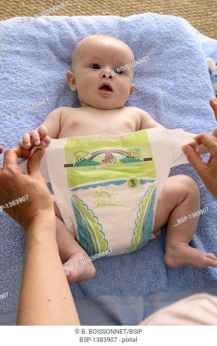 INFANT HYGIENE Models. 3-month-old baby boy