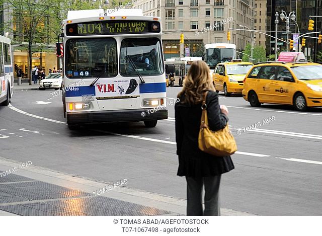 M104 Bus, via Broadway, Public Transportation, New York City, 2010