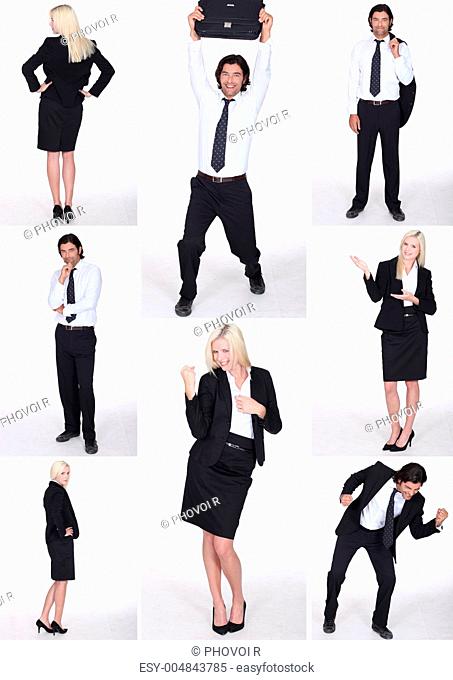 Funny businesspeople collage