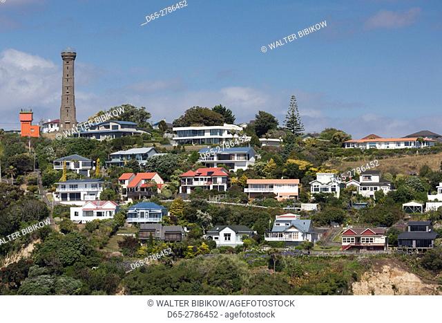 New Zealand, North Island, Wanganui, city skyline with Durie Hill Tower