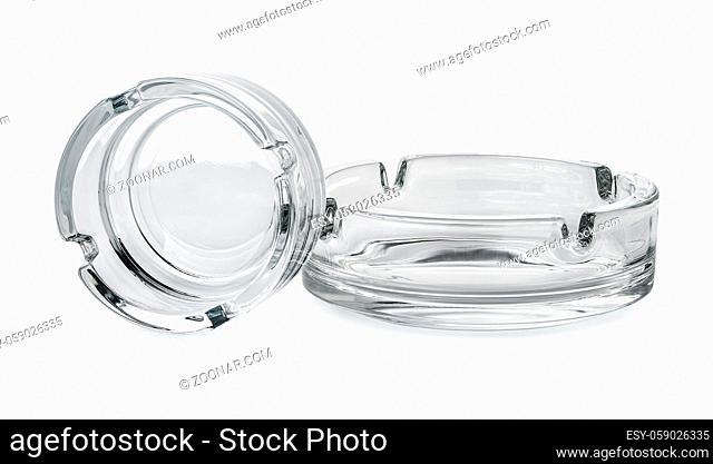Ashtrays of glass isolated on a white background