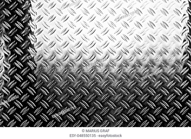 shiny polished aluminum new diamond plate metal texture background empty with copy space design pattern background
