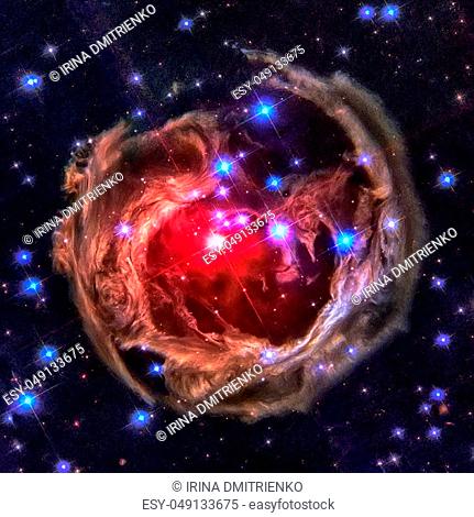 V838 Monocerotis is a red variable star in the constellation Monoceros. Retouched colored image. Elements of this image furnished by NASA