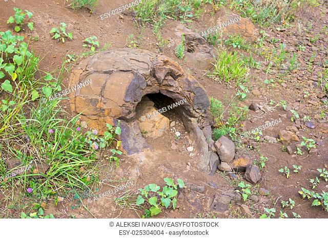 Stone formation resembling dinosaur eggs have been found near the village of Wet Olhovka Kotovo District, Volgograd Region, Russia