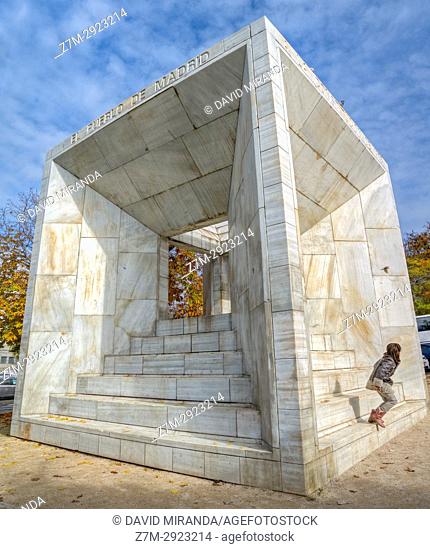 Monument to the Constitution of 1978. Built as a Tesseract, geometric representation of a fourth dimensional analog of a cube (architect: Miguel Ángel Ruiz...
