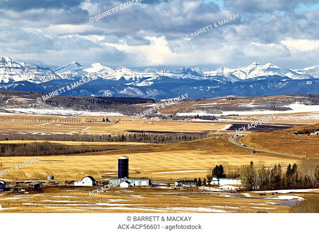 View toward Millarville, Cowboy Trail, foothills, Alberta, Canada