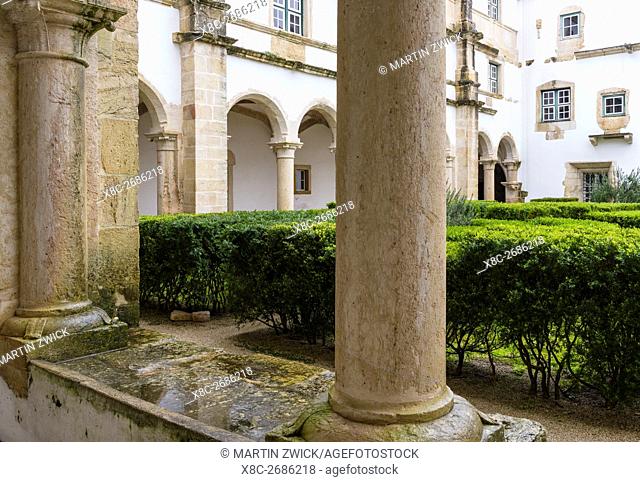 Cloister Claustro dos Corvos. Convent of Christ, Convento de Cristo, in Tomar. It is part of the UNESCO world heritage Europe, Southern Europe, Portugal, April