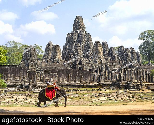 The Bayon is a well-known and richly decorated Khmer temple at Angkor in Cambodia. Built in the late 12th century or early 13th century as the official state...