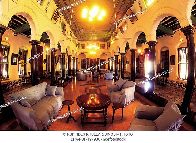 Interior chettinadu mansion, karaikudi, tamil nadu, india, asia