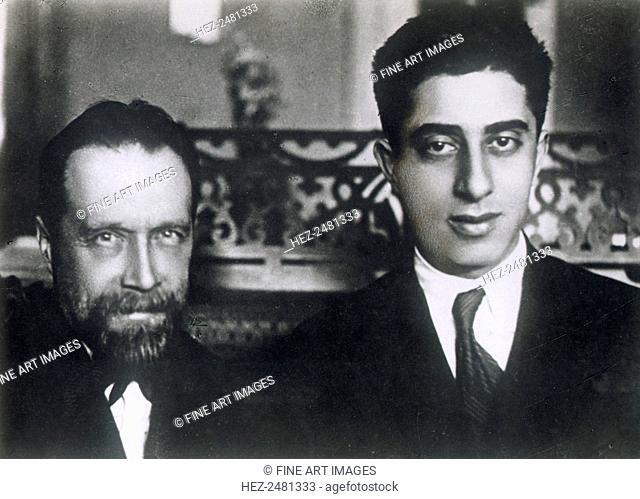Composers Nikolai Myaskovsky and Aram Khachaturian, 1933. Khachaturian (1903-1978) studied composition under Myaskovsky (1881-1950) at the Moscow Conservatory...