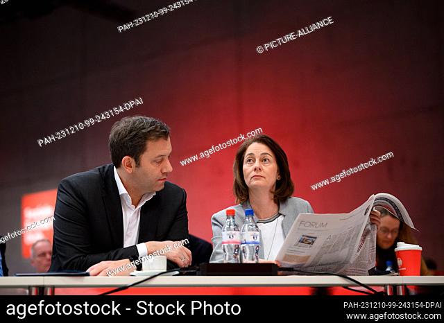 10 December 2023, Berlin: Lars Klingbeil, Chairman of the SPD, and Katarina Barley (MEP, SPD), SPD lead candidate for the European elections