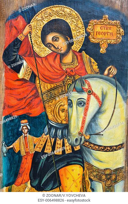 Old painting of an Orthodox saint in Etara, Bulgar