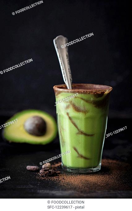 An avocado and chocolate smoothie