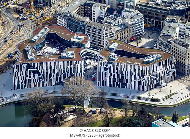 Aerial photo, Jan Wellem Square, Kö-Bogen, Berliner Allee, Dusseldorf, Rhineland