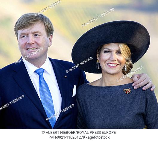 King Willem-Alexander and Queen Maxima of The Netherlands at Bernkastel-Kues, on October 10, 2018, to visit the wine region Rijnland-Palts on the 1st of a 2...
