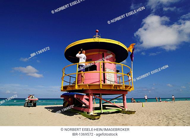 Lifeguard Tower, beach tower, Miami South Beach, Art Deco District, Florida, USA