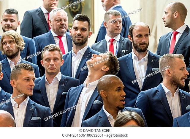 The city of Tours Mayor Serge Babary (not on the photo) meets Czech national team at Tours Town Hall, France, June 10, 2016