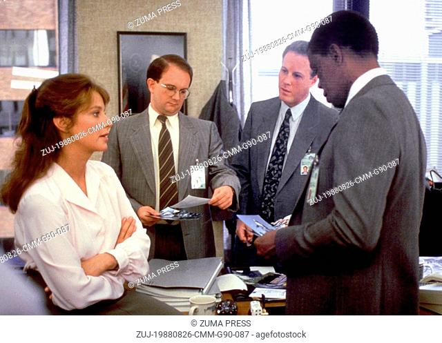Aug 26, 1988; Calgary, Alberta, CANADA; DEBRA WINGER as Katie Phillips/Cathy Weaver and JOHN HEARD (second in from right) as Michael 'Mike' Carnes in the...