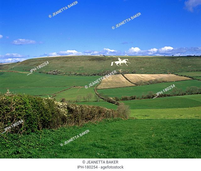 Osmington - The White Horse, Figure of George III on horseback cut into the chalk downs on the outskirts of Weymouth