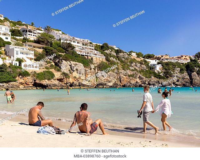 Beach, Cala en Porter, south coast of the Island Menorca, the Balearic Islands, Spain