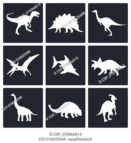 Dinosaurs icons set