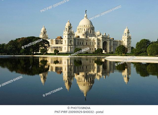 Reflection of a museum in water, Victoria Memorial, Kolkata, West Bengal, India