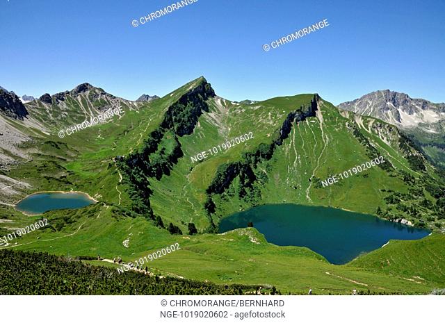 two lakes in the mountains of tyrol