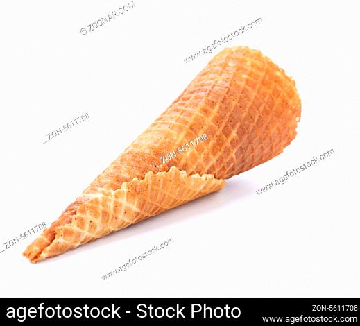Wafer cup for ice-cream. Isolated. White background