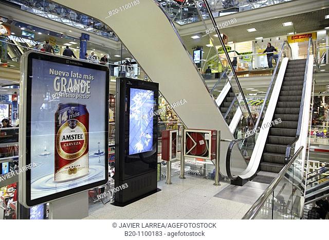 TV screens, IPTV (Internet Protocol Television), shopping mall, San Sebastian, Guipuzcoa, Basque Country, Spain