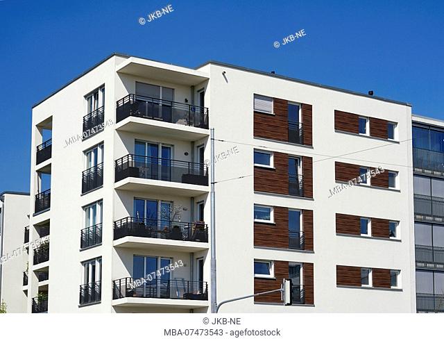 Germany, Bavaria, Munich, Neuhausen, apartment block, facade, balconies