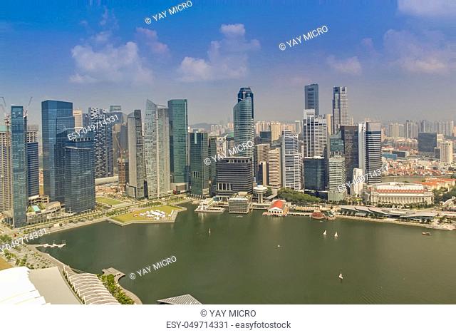 Aerial view of Singapore central business district