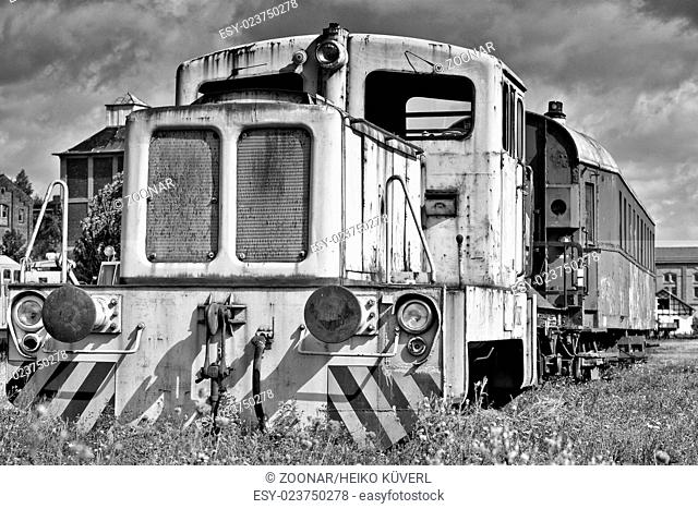 old disused locomotive on the siding