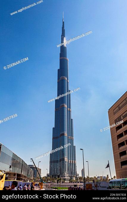 DUBAI, UAE - NOVEMBER 13: Burj Khalifa on November 13, 2012 in Dubai, UAE. Burj Khalifa is currently the tallest building in the world, at 829