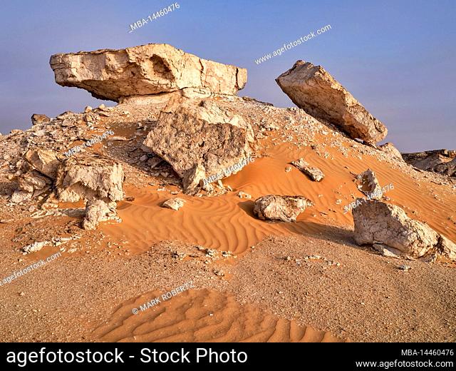 On the road in the Al Huqf, a stone desert between the Arabian Sea and the Rub al-Khali, Oman