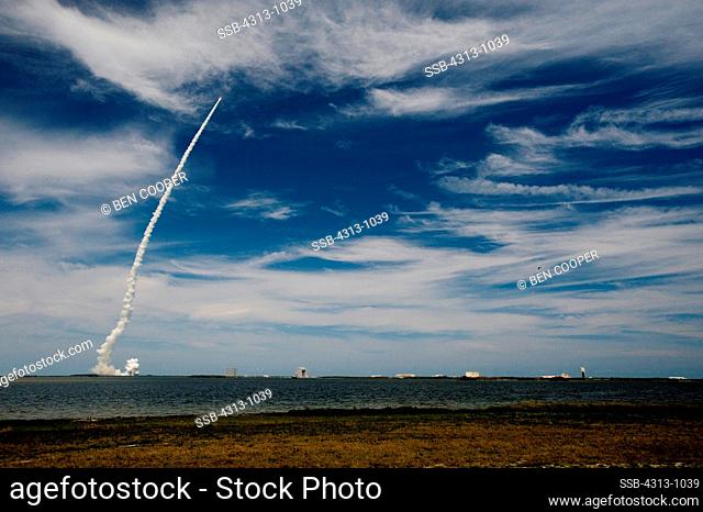 An Atlas V rocket launches from Cape Canaveral, Florida with the second Advanced Extremely High Frequency satellite AEHF-2